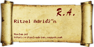 Ritzel Adrián névjegykártya